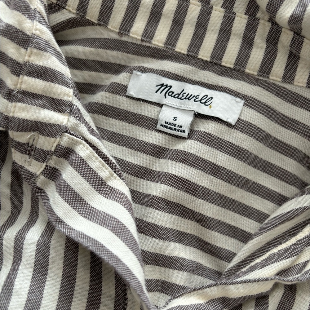 Madewell button & striped top